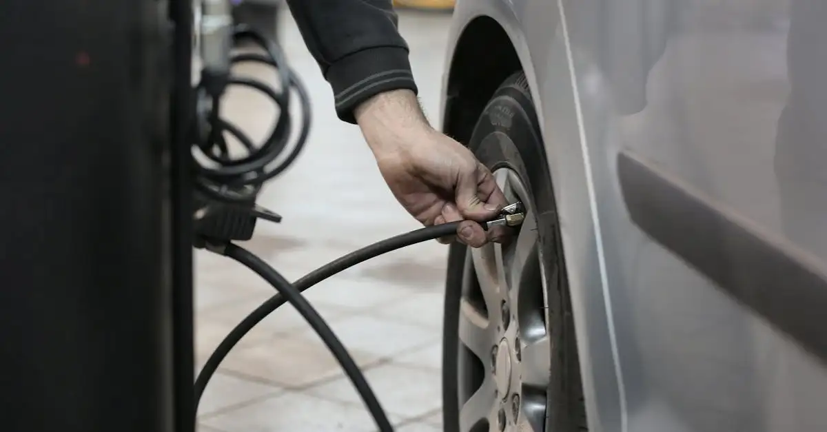 Banden oppompen tankstation in de buurt